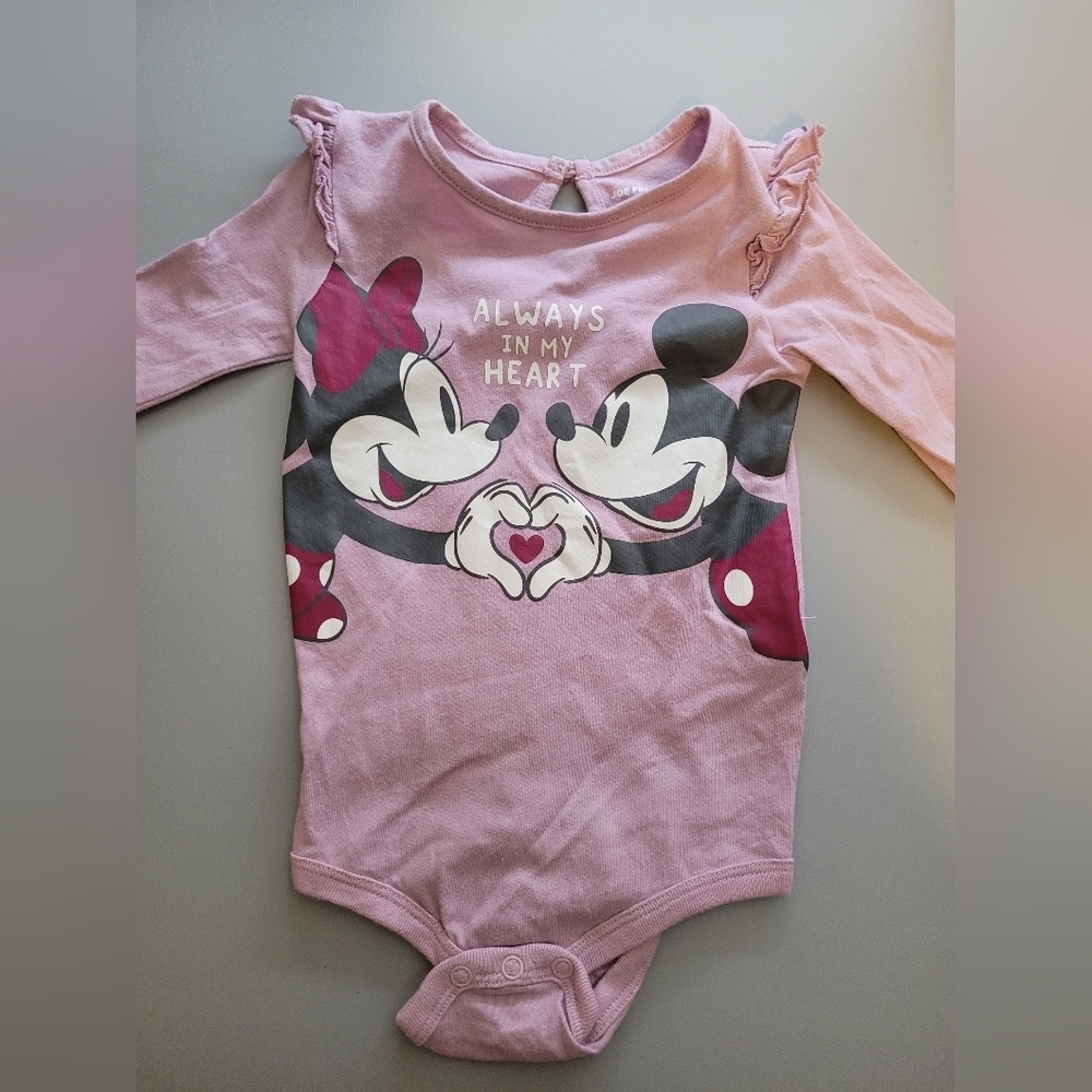 Joe fresh mickey and minnie onesie 6-12m
